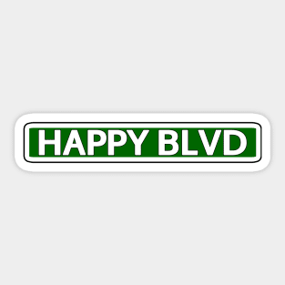 Happy Blvd Street Sign Sticker